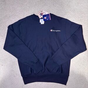 NWT VTG Champion Sz Small Navy Blue Crew Neck Reverse Weave Sweatshirt